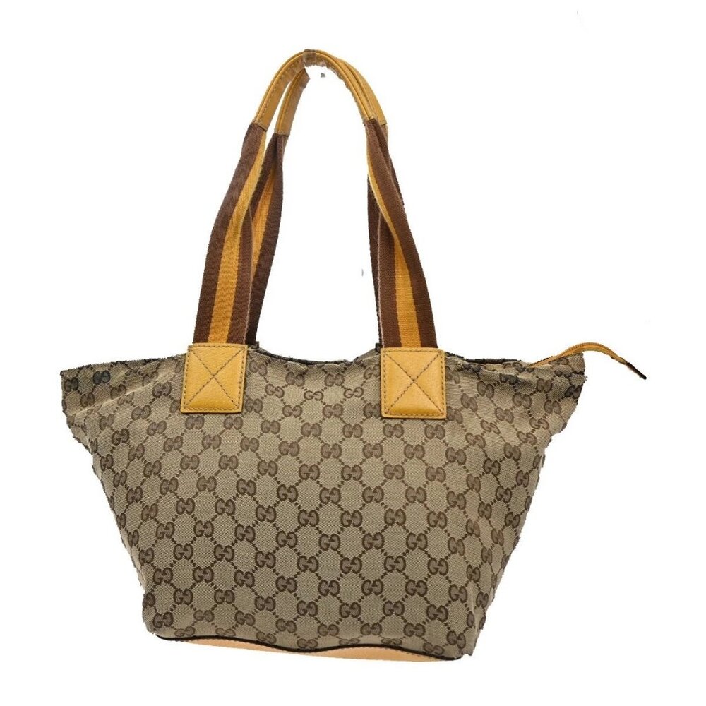 GUCCI GG Canvas Shoulder Tote Bag Leather canvas Yellow Italy 66CA368 - Picture 3 of 14